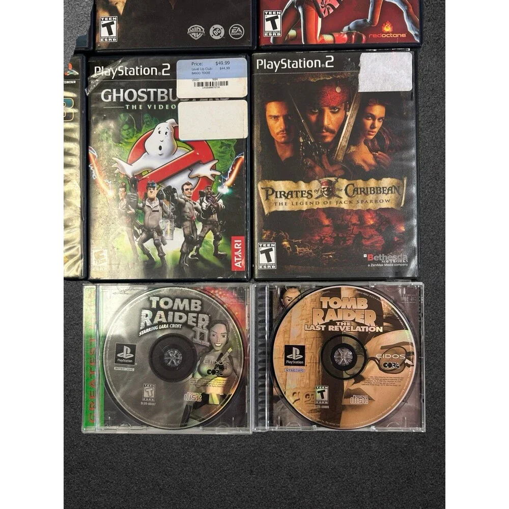 Retro PlayStation Game Lot x9 PS2 PS1 Ghostbusters Batman Tomb Raider Untested